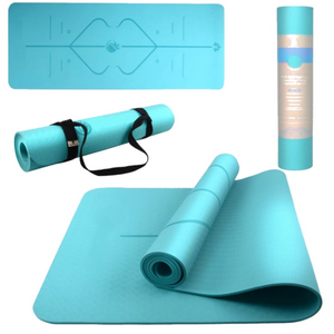 Yoga Babes - Non Slip Imprint Yoga Mat (Light Blue)