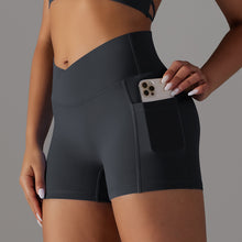 Load image into Gallery viewer, YogaBabes™ Ruched Bum Shorts with Pocket