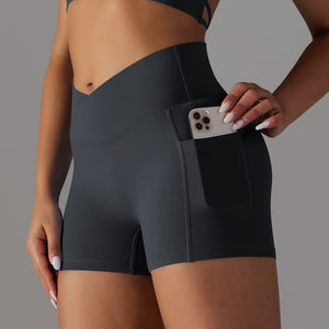 YogaBabes™ Ruched Bum Shorts with Pocket