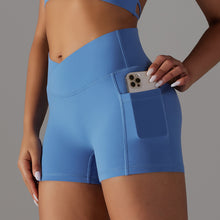 Load image into Gallery viewer, YogaBabes™ Ruched Bum Shorts with Pocket