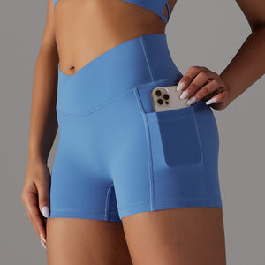 YogaBabes™ Ruched Bum Shorts with Pocket